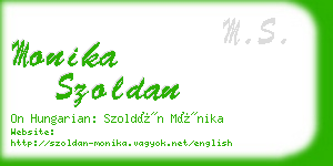 monika szoldan business card